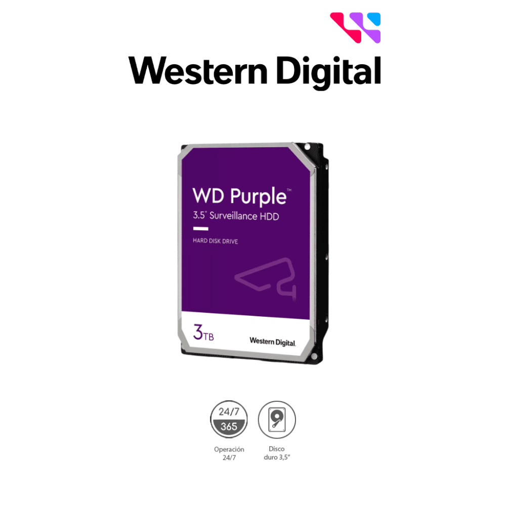 WDC1490022 WESTERN DIGITAL WESTERN WD33PURZ - Disco Duro de 3TB Purple/ Especial para