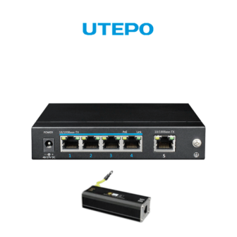 UGC4550001 UTEPO KIT- Switch UTEPO PoE de 5 puertos Fast Ethernet  4 puertos PoE  60W